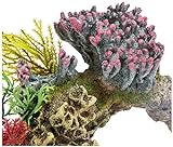 Aquarium Dekoration Aqua Ornaments „KORALLE“ mit Pflanzen; L15,5 x B9 x H10,5 cm - 4